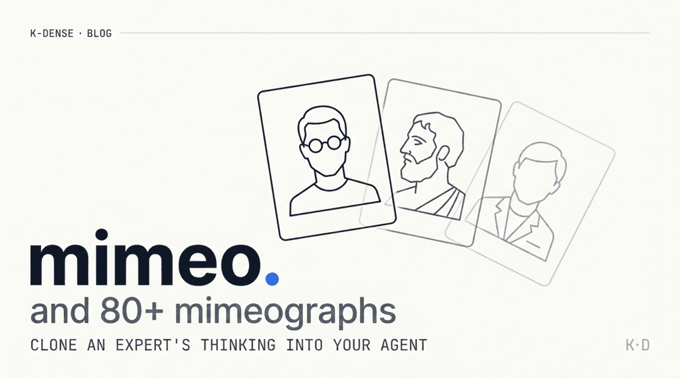 Introducing mimeo and 80+ Mimeographs: Clone an Expert's Way of Thinking Into Your Agent