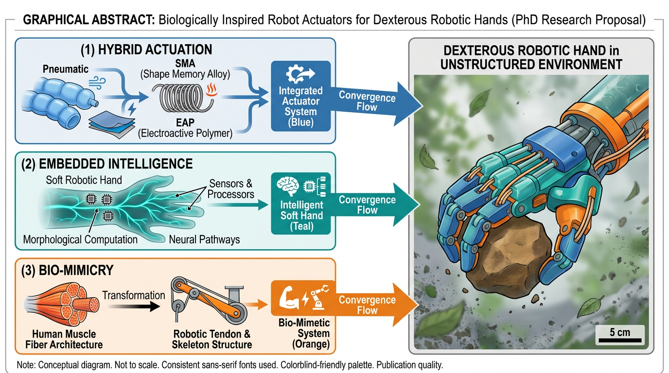 Three research directions for biologically inspired robot actuators: hybrid actuation, embedded intelligence, and bio-mimicry