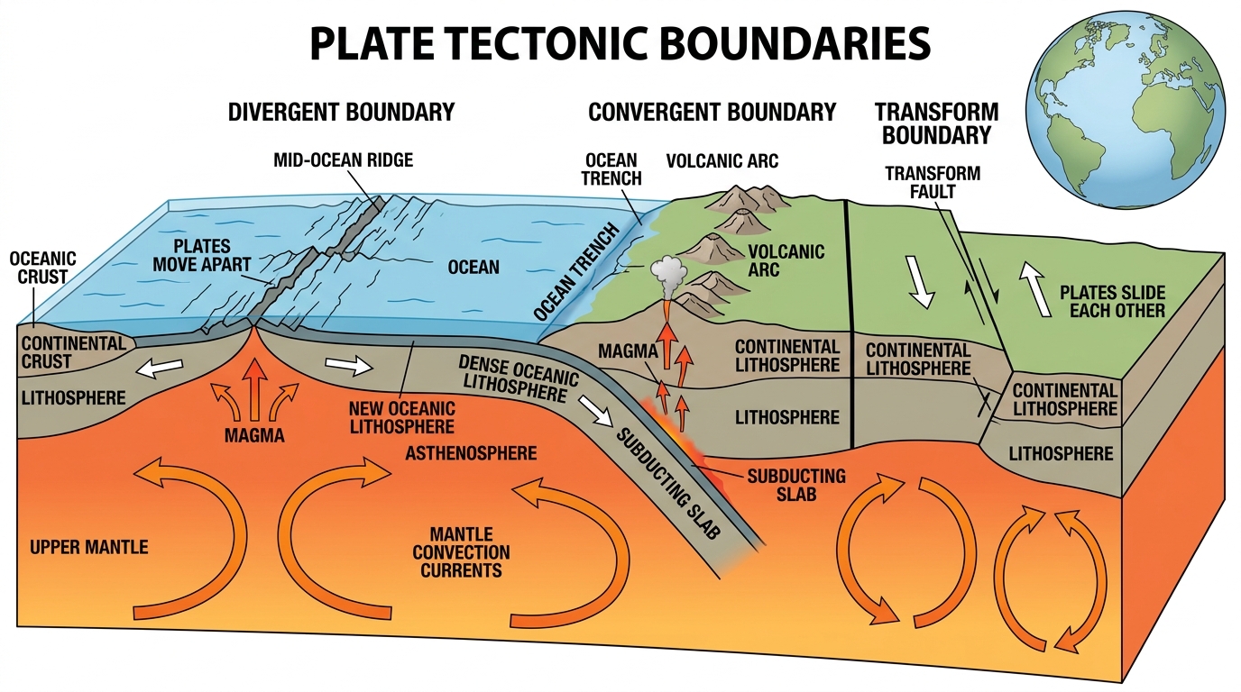 Nano Banana 2 sample for earth-plate-tectonics