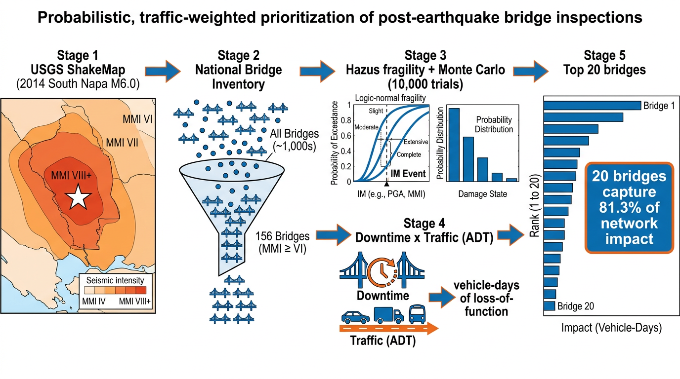 Post-Earthquake Bridge Inspection Prioritization