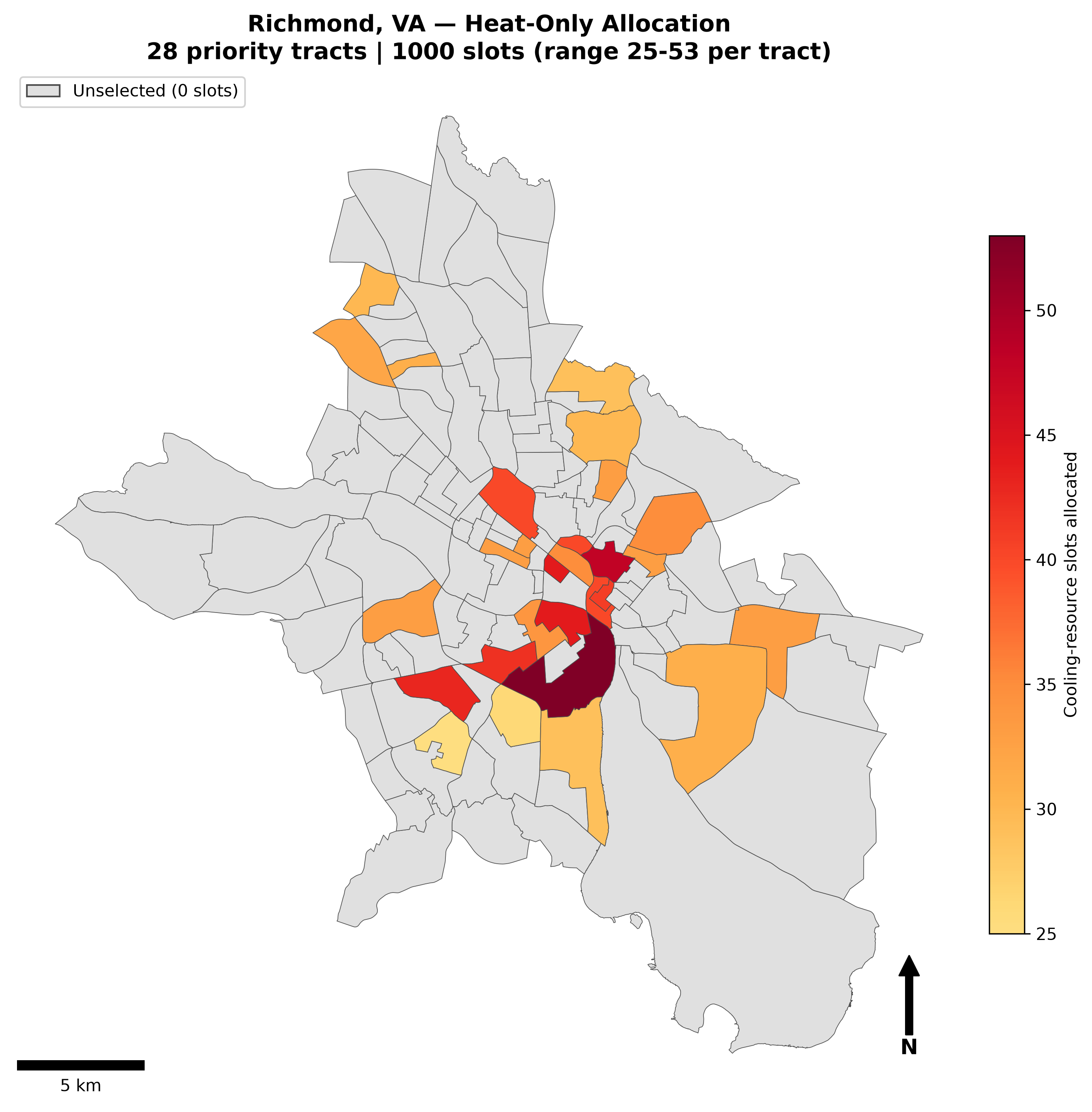 Allocation map heat